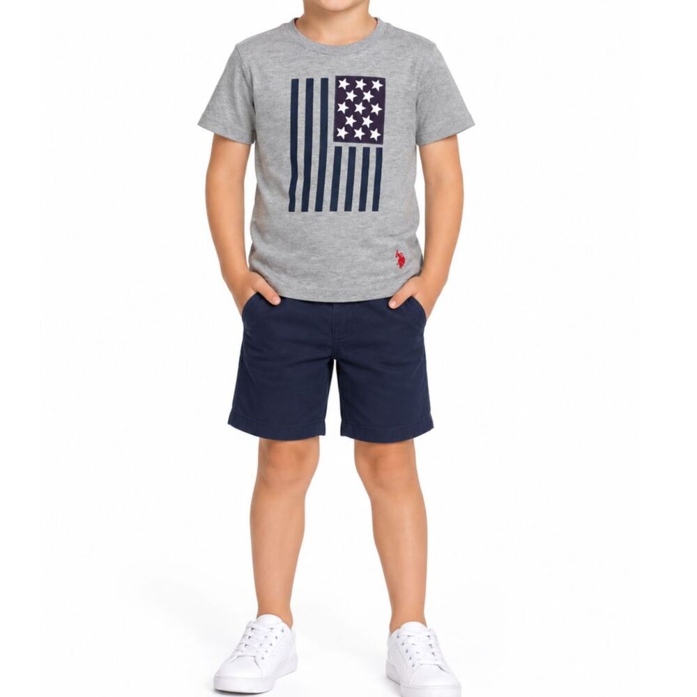 🔥 5 for $30 🔥 U.S. Polo Assn. Boys’ American Flag Graphic T-Shirt | Size 5/6